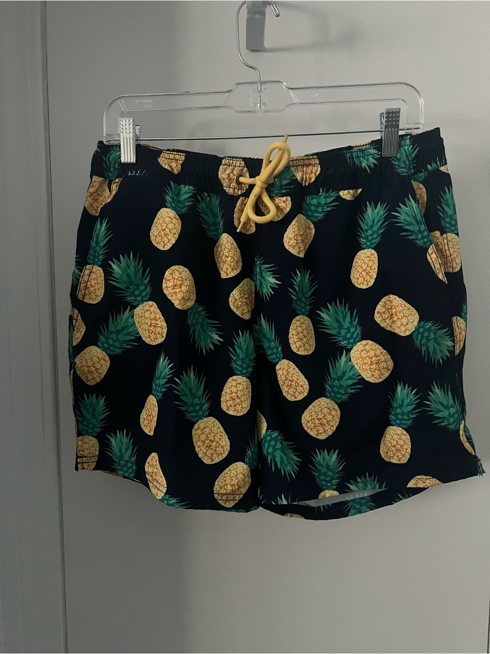 J. Crew Navy Pineapple Print Swim Trunks